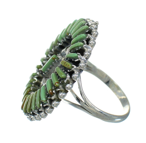 Needlepoint Turquoise Southwest Genuine Sterling Silver Ring Size 6-3/4 YX83834